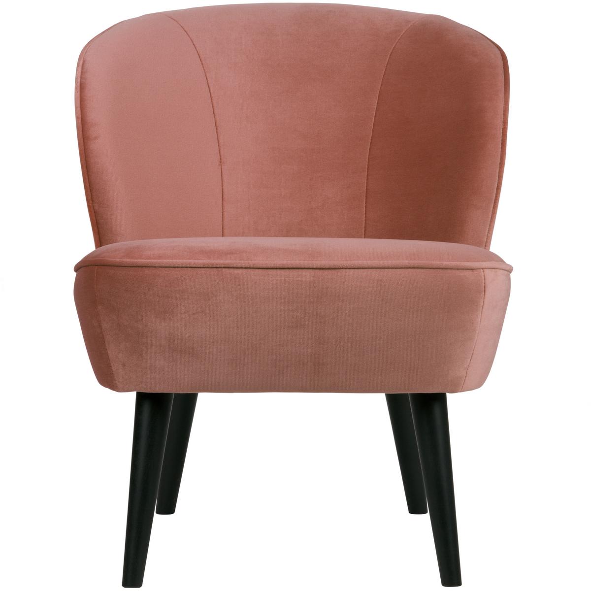 Sessel Sara Rosa - Schwarz/Rosa, Design, Holz/Textil (59/71/70cm) - Livetastic