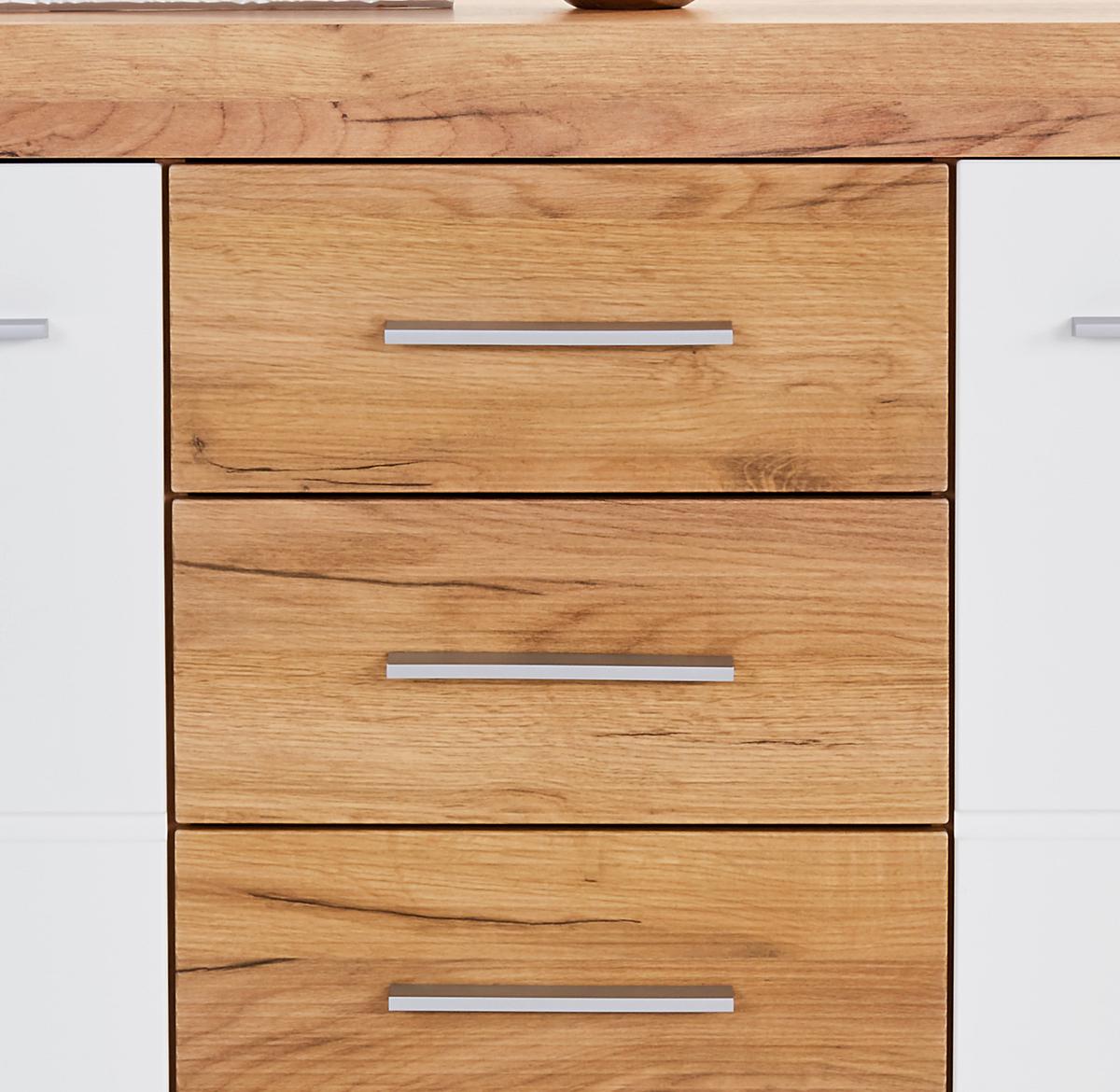 Komoda Malta Myk12 - barve kroma/barve hrasta, Moderno, umetna masa/leseni material (137,5/86/39,9cm) - Mömax