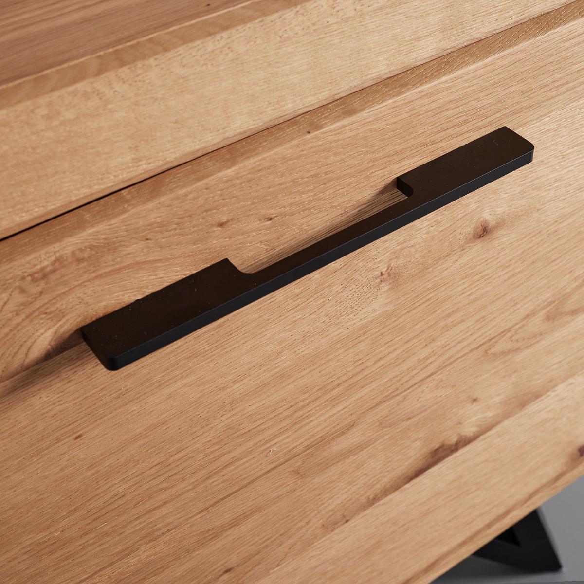 Vitrine Emilio Eichefarben/Schwarz MDF - Eichefarben/Schwarz, MODERN, Holz/Metall (65/175/40cm) - Bessagi Home