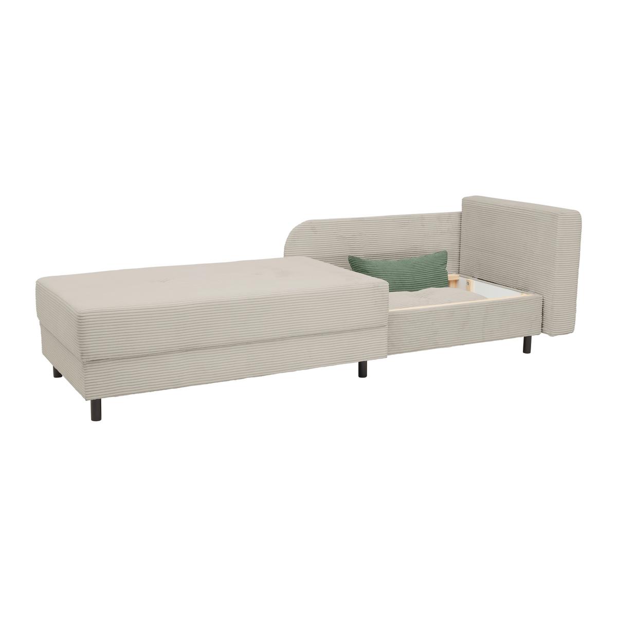Liege Nova Beige - Beige/Schwarz, MODERN, Holz/Textil (145/62/85cm) - Mömax