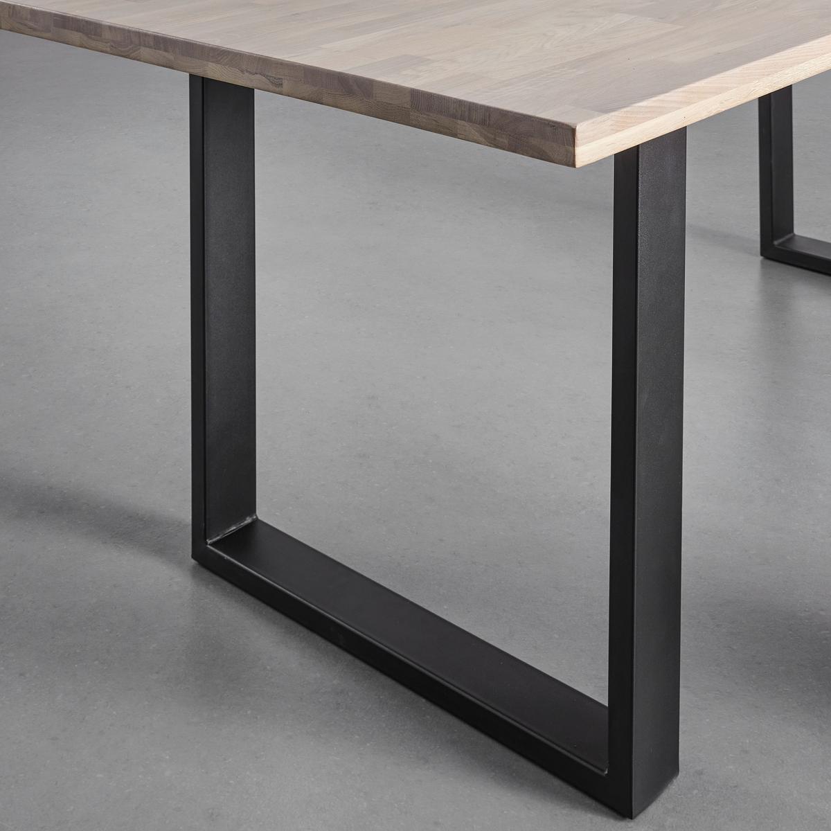 STÓŁ DO JADALNI VALERIO - kolor dębowy/czarny, Modern, metal/drewno (180/90/76cm) - Bessagi Home