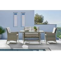 Loungegarnitur Marge in Grau - Grau, Modern, Glas/Kunststoff (262/129/88cm) - Mömax