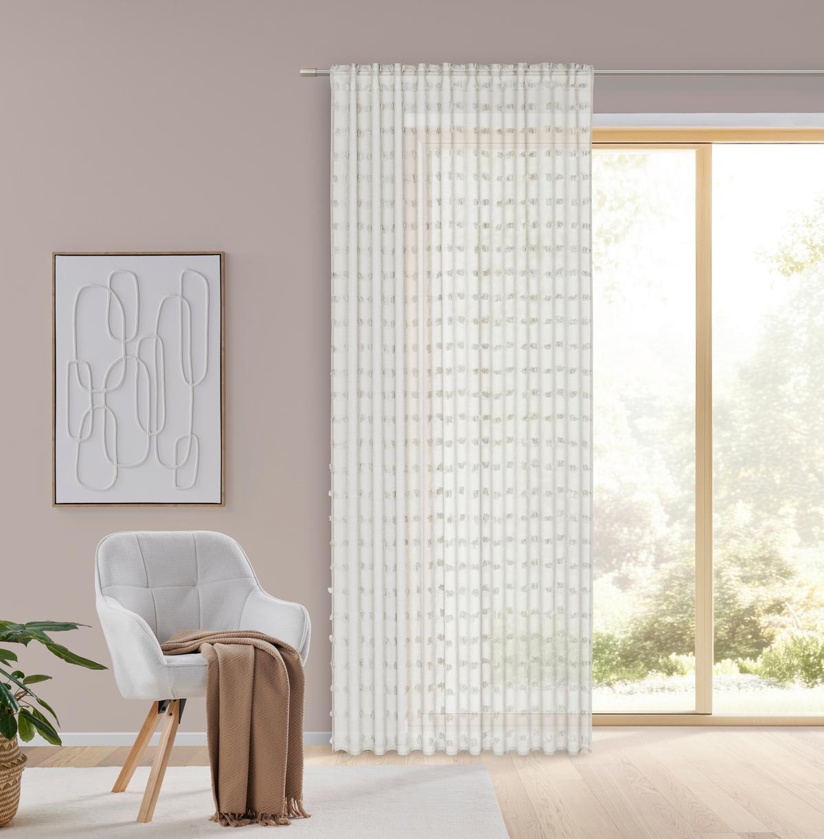 Draperie confecționată Bella - gri deschis, Romantik / Landhaus, textil (140/245cm) - Mömax