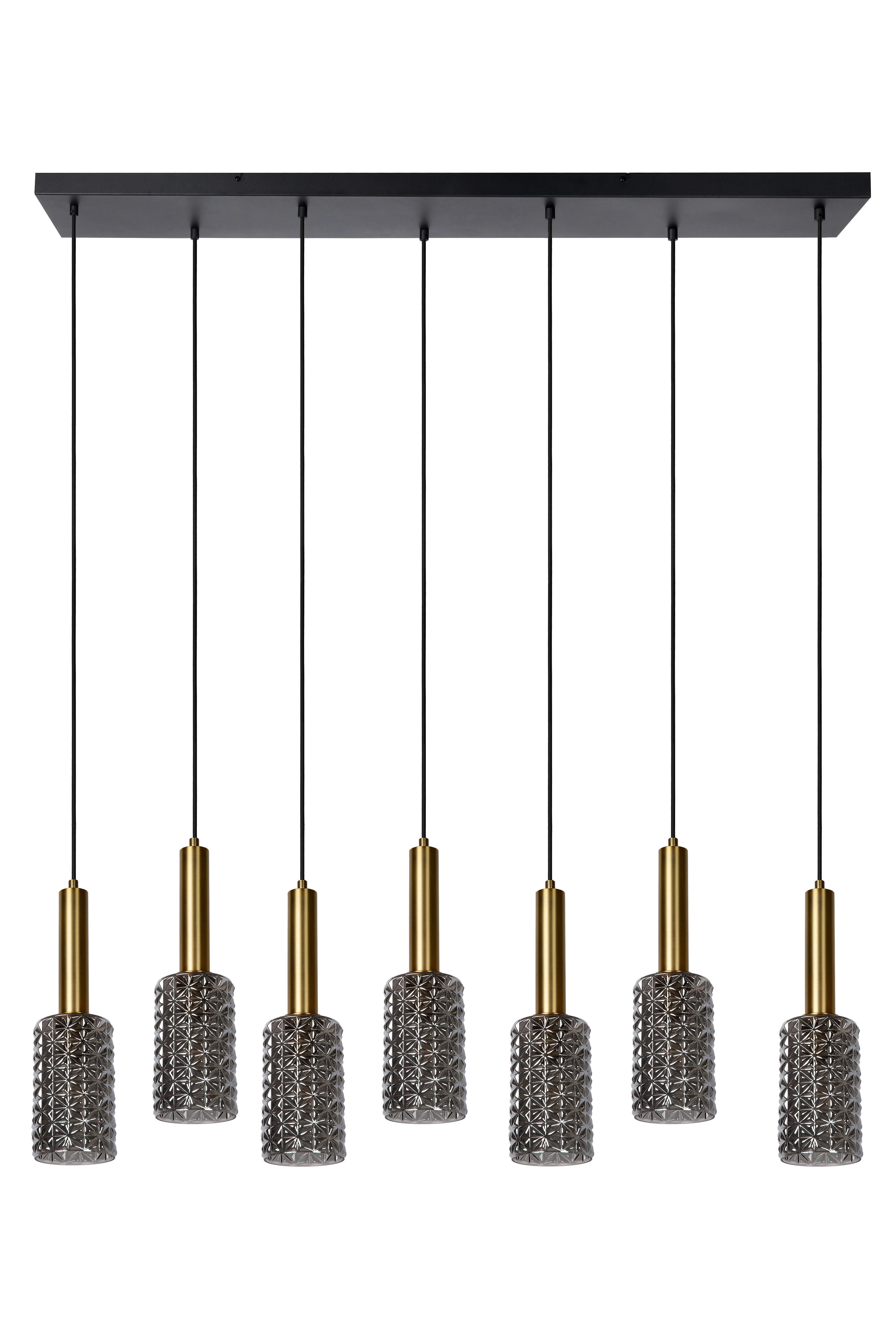 LAMPA WISZĄCA 45498/07/02 CORALIE - kolor mosiężny, Design, szkło (132/25/150cm) - Lucide