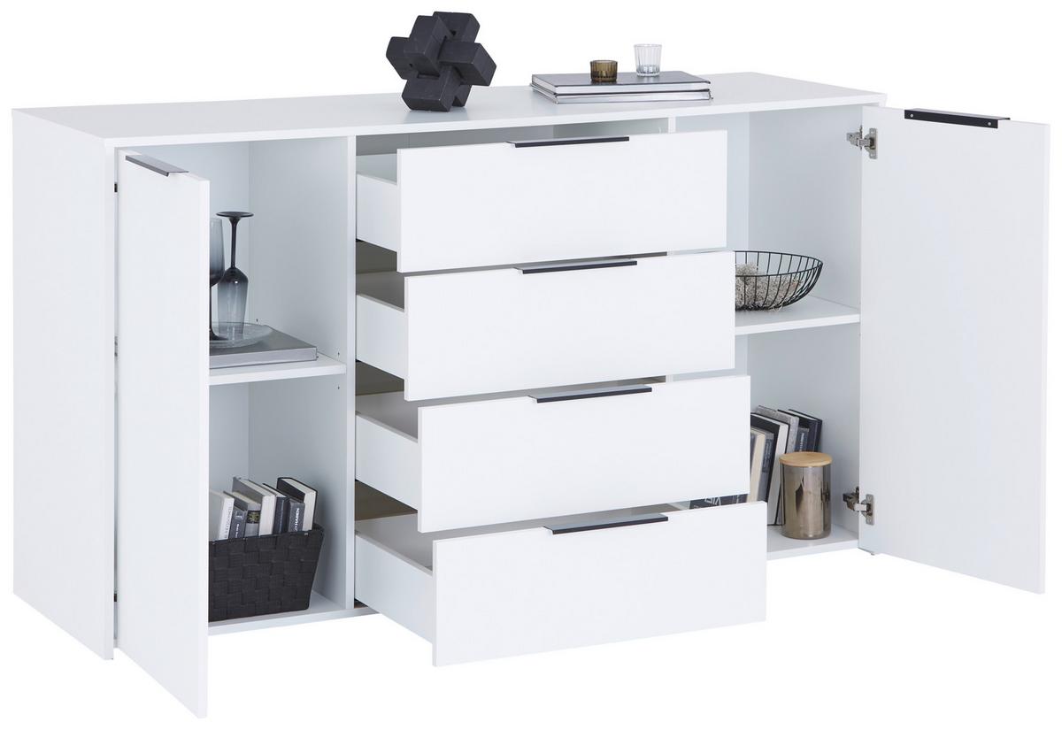 Comodă ALAN 5 - alb, Modern, material pe bază de lemn (161/93,4/50cm) - Modern Living