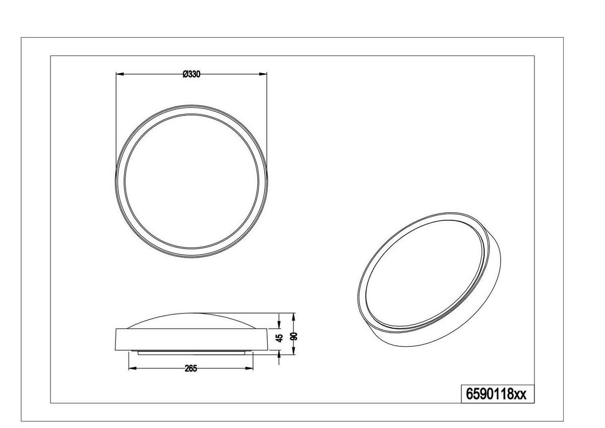 LED-Badezimmer-Deckenleuchte Clarimo Weiß max. 18 Watt - Weiß, Basics, Kunststoff (33/9cm) - Trio Leuchten