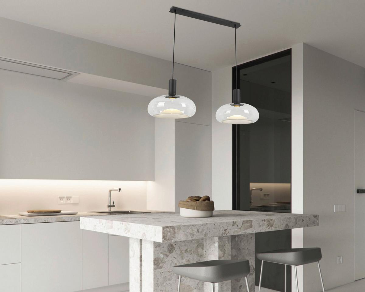 LAMPA WISZĄCA LUNE *DK* - czarny, Design, metal/szkło (98,5/37/183cm) - Dieter Knoll