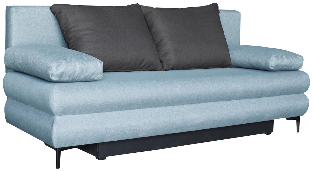 Canapea extensibilă SOHO - albastru deschis/gri închis, Modern, lemn/metal (201/89/89cm) - Best Price
