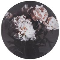 Keilrahmenbild Staisy mit Blumen Ø ca. 80cm - Multicolor/Schwarz, Textil/Metall (60cm) - Modern Living