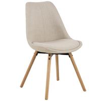 KRZESŁO ERICA - beżowy/kolor dębowy, Konventionell, tkanina/drewno (49/84/55cm) - MID.YOU
