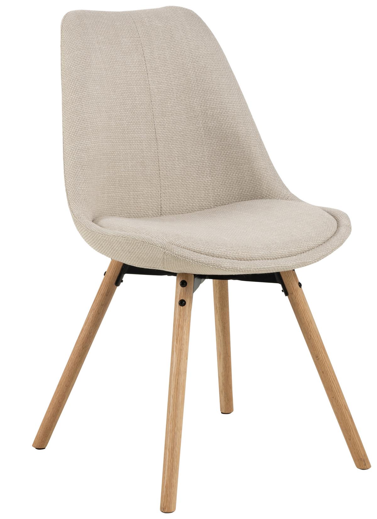 KRZESŁO ERICA - beżowy/kolor dębowy, Konventionell, tkanina/drewno (49/84/55cm) - MID.YOU