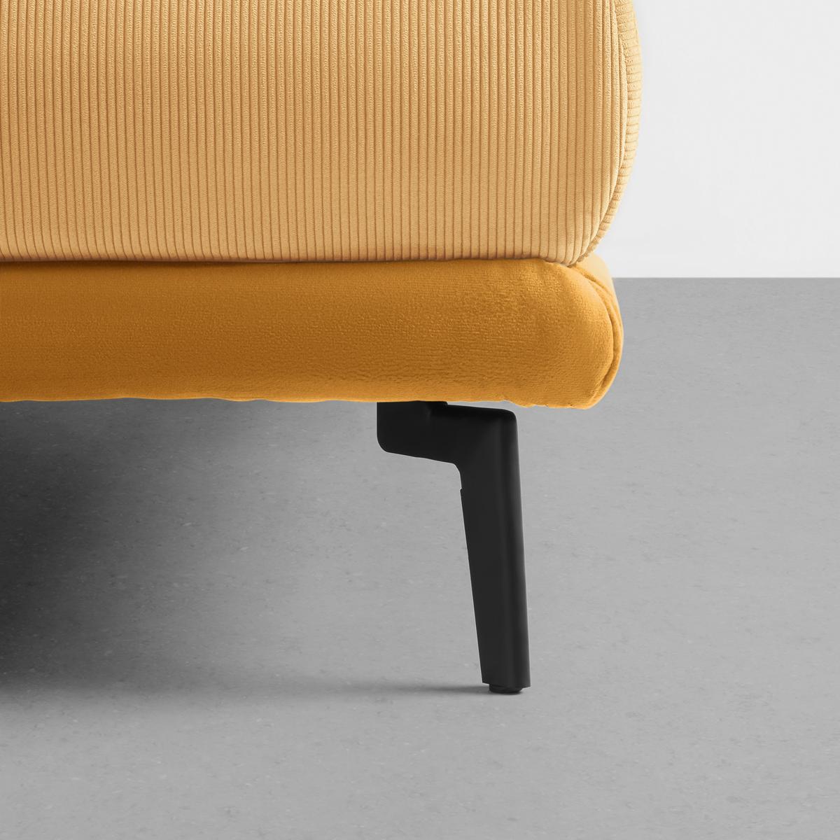 Ecksofa Nuovo Gelb - Gelb/Schwarz, MODERN, Textil/Metall (245/72-113/190cm) - Mömax