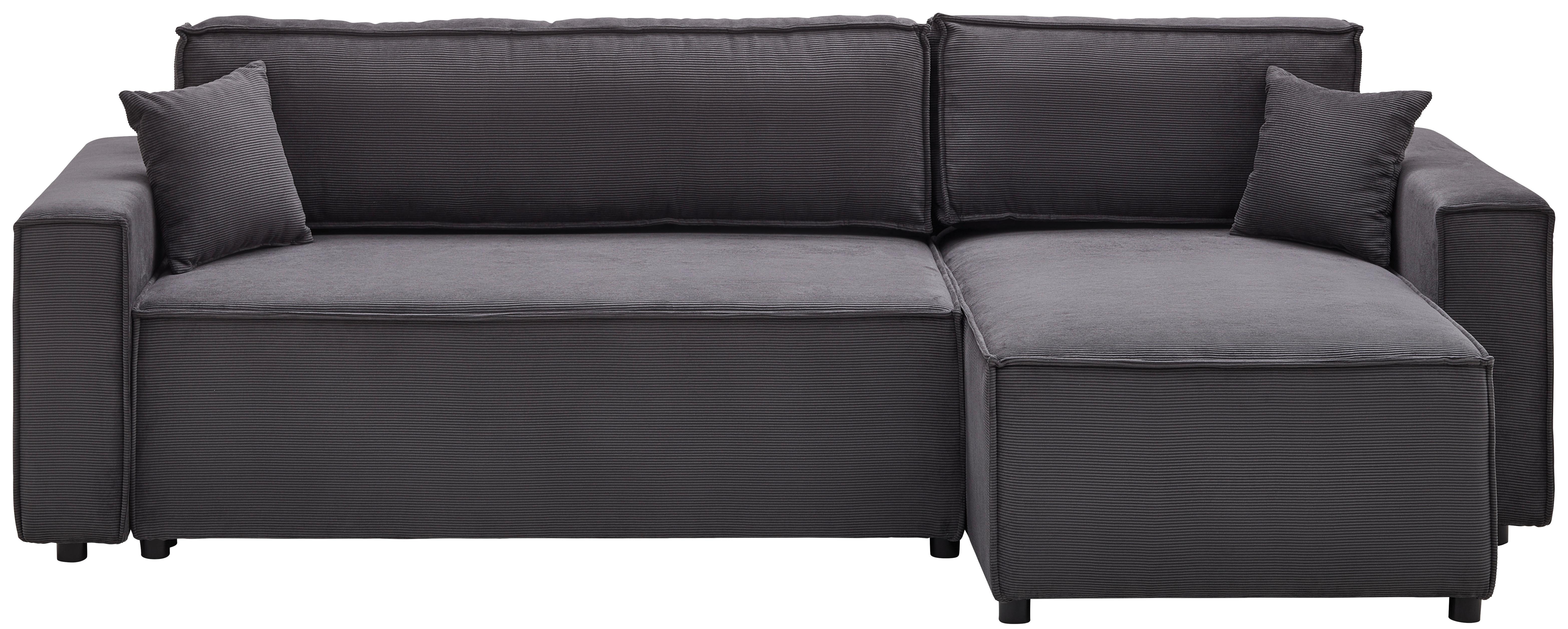 Sedežna Garnitura Mira, Siva, Ležišče - temno siva/siva, Basics, tekstil (248/76/140cm) - Modern Living
