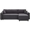 Sedežna Garnitura Mira, Siva, Ležišče - temno siva/siva, Basics, tekstil (248/76/140cm) - Modern Living