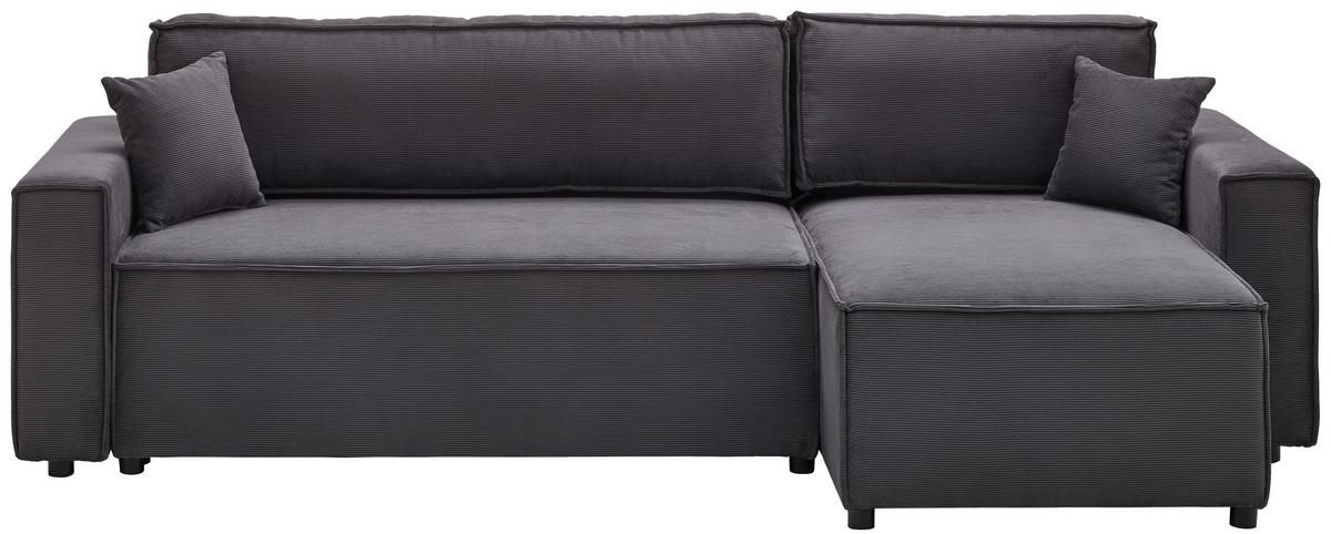 Sedežna Garnitura Mira, Siva, Ležišče - temno siva/siva, Basics, tekstil (248/76/140cm) - Modern Living