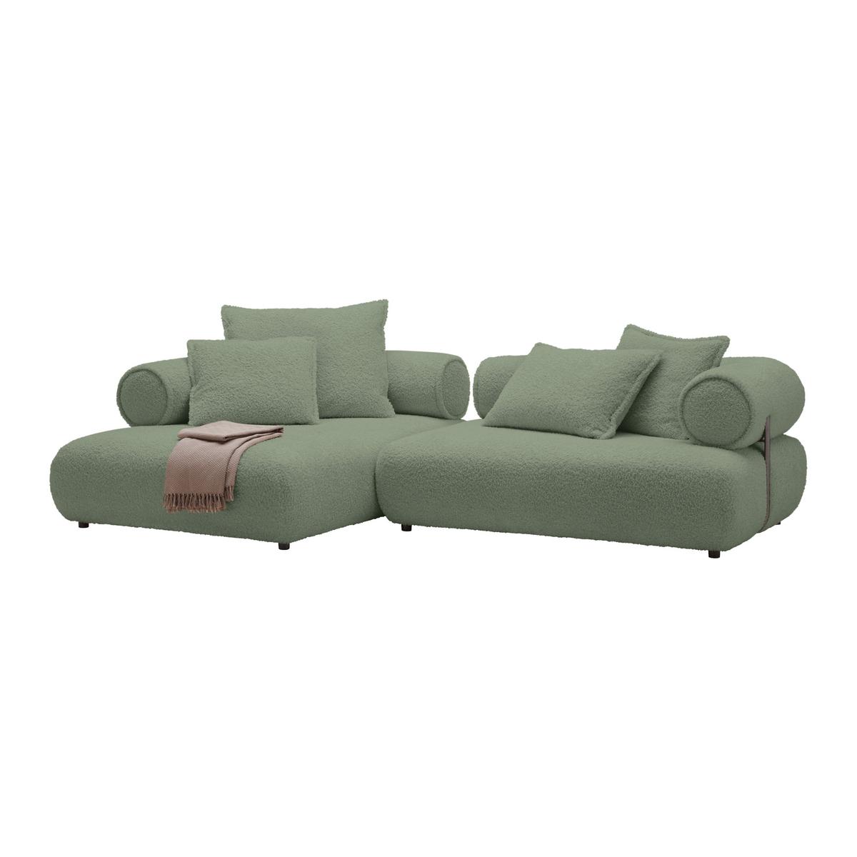 Wohnlandschaft Casimir Mintgrün - Schwarz/Mintgrün, LIFESTYLE, Kunststoff/Textil (180/78/310cm) - Premium Living