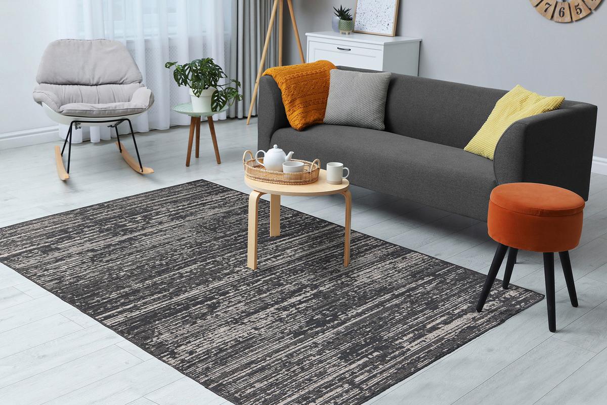 Vintage-teppich Kalevi 100 - Grau, Konventionell, Textil (80/150cm) - Kayoom