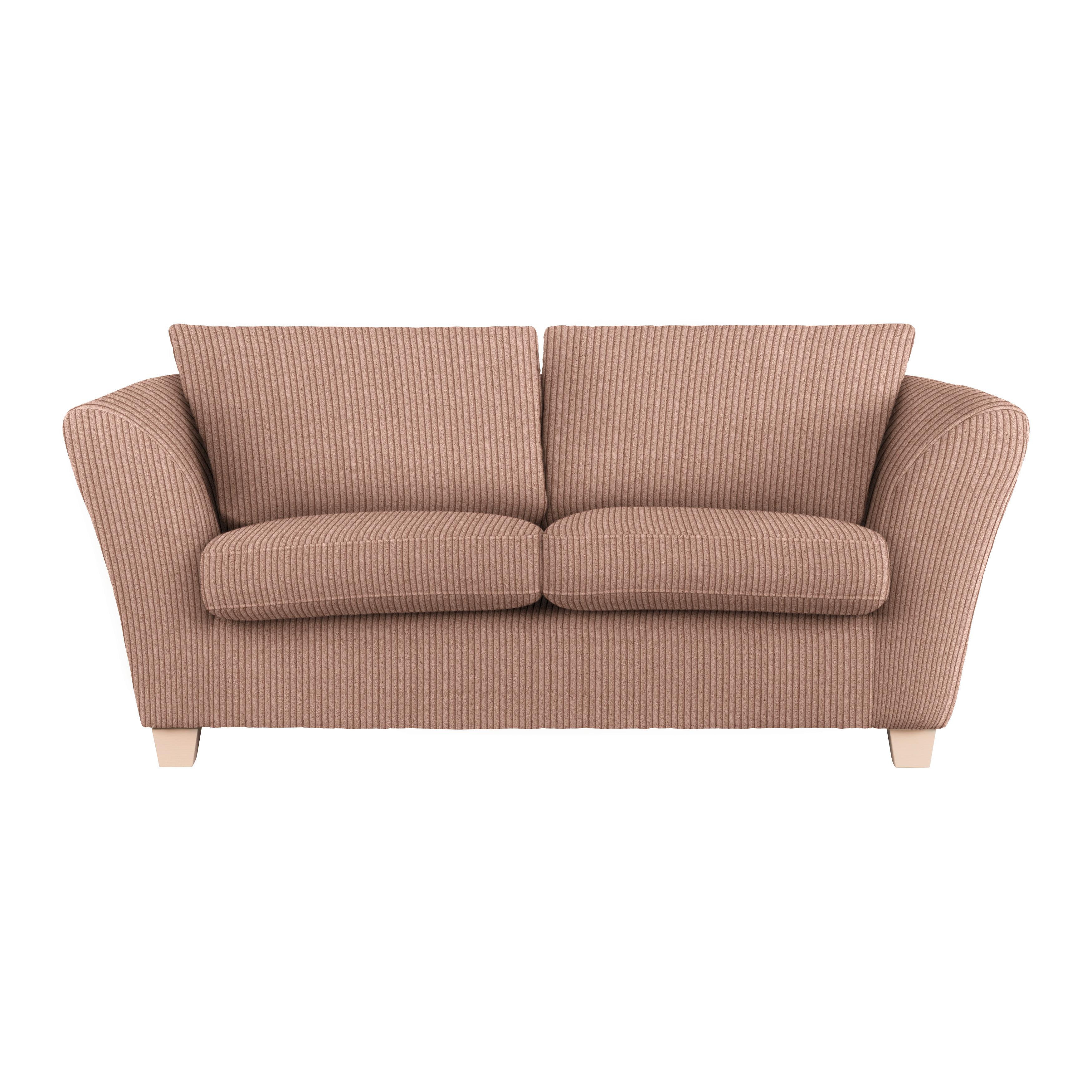 2-Sitzer-Sofa Devado Altrosa Cord - Altrosa/Naturfarben, Holz/Textil (190/70-85/95cm) - Mömax