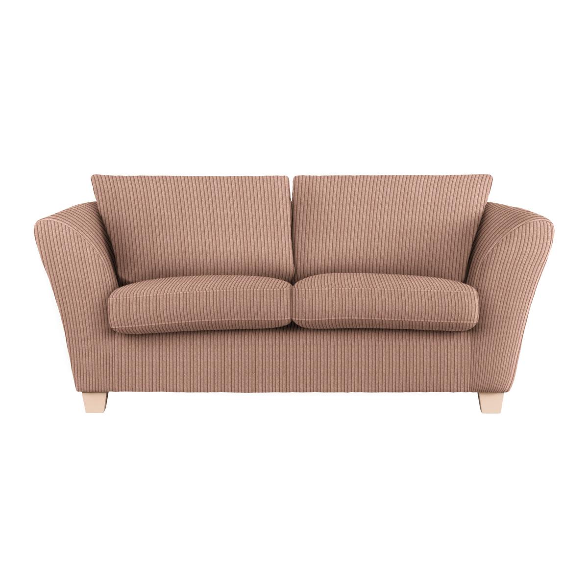 2-Sitzer-Sofa Devado Altrosa Cord - Altrosa/Naturfarben, Holz/Textil (190/70-85/95cm) - Mömax