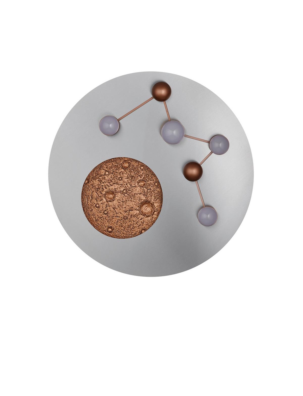LED-Deckenleuchte Zodiac Braun/Alufarben max. 42 Watt - Alufarben/Braun, Design, Metall (50/10cm) - Trio Leuchten