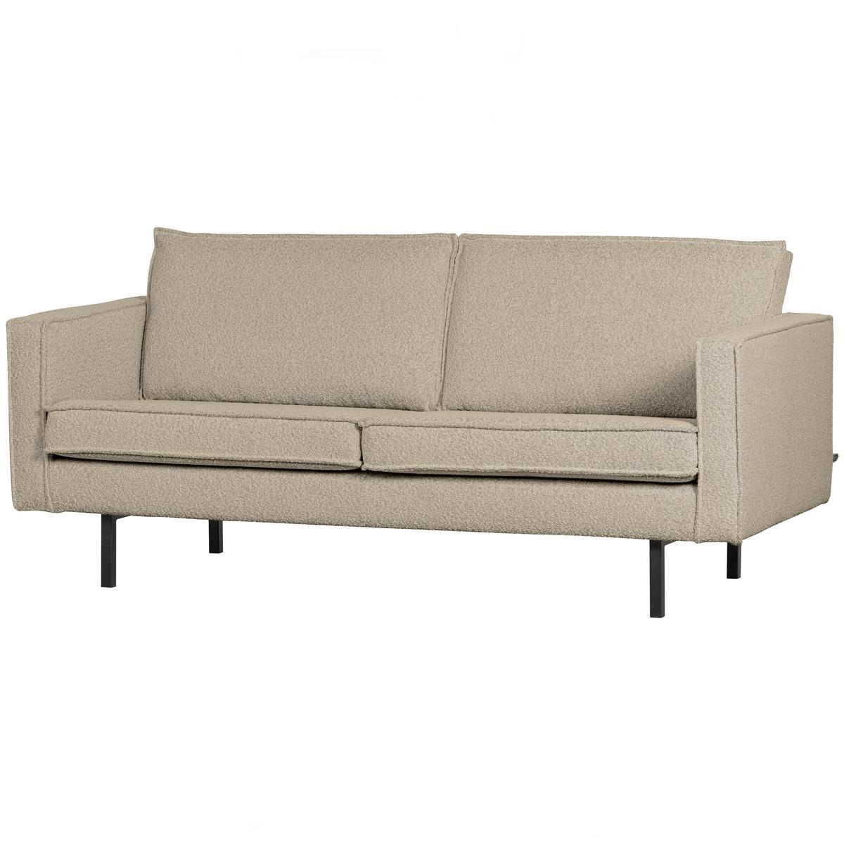 Sofa Rodeo 2,5 Sitzer Beige B: 190cm - Beige/Schwarz, Design, Textil/Metall (190/85/86cm) - Livetastic