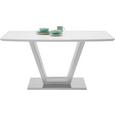 Esstisch Weiß Hochglanz - Edelstahlfarben/Weiß, MODERN, Glas/Holzwerkstoff (160/76/90cm) - Modern Living