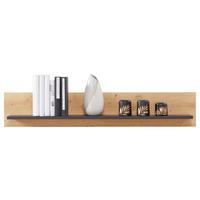 Zidna Polica Tonale - siva/boje hrasta, Moderno, drvni materijal (107/19/21,6cm) - Modern Living