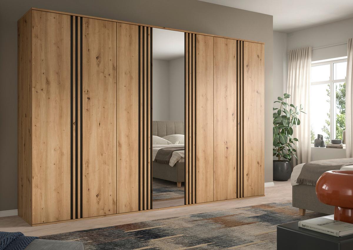 Drehtürenschrank TOFTA Eiche Artisan, Anthrazit - Anthrazit/Eiche Artisan, ROMANTIK / LANDHAUS, Holzwerkstoff (280/192/56cm) - Livetastic