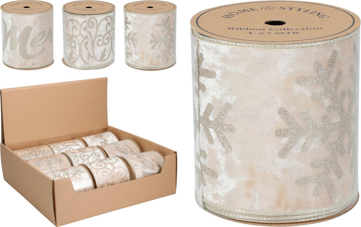 Ajándékcsomagoló Szalag Champagne - Pezsgő, textil (10/457cm)