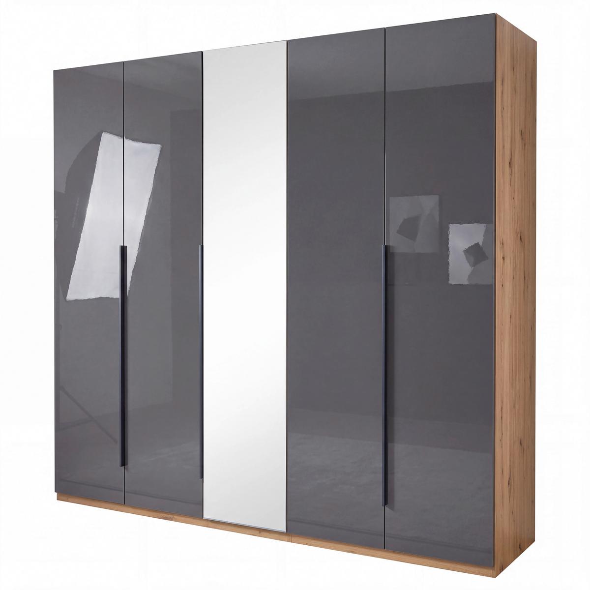 Ormar Sa Klasičnim Vratima Sposami - siva visoki sjaj/antracit, Moderno, metal/pločasti materijal (229,8/222,6/63,3cm) - Premium Living