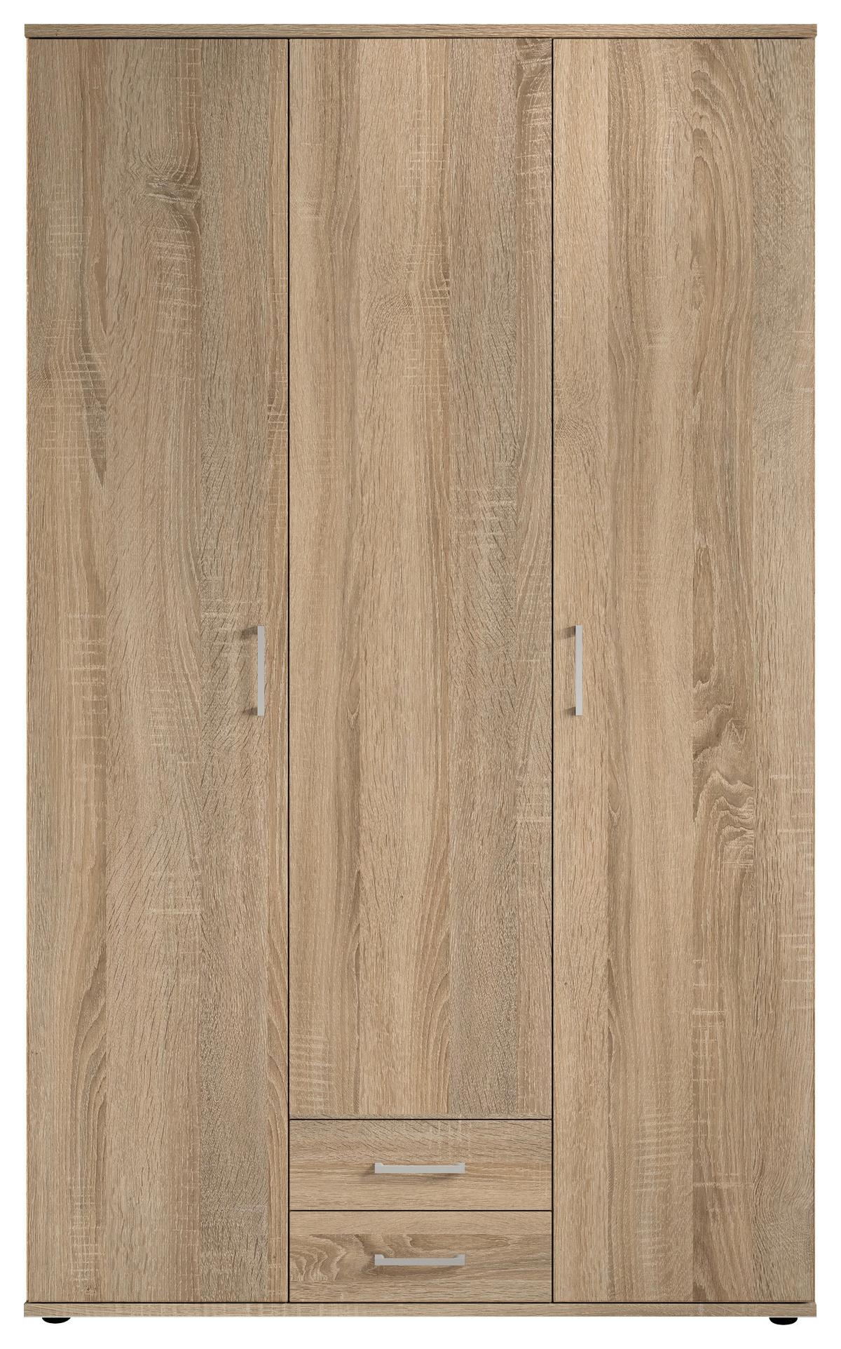 Drehtürenschrank Olli Sonoma Eiche - Alufarben/Sonoma Eiche, Basics, Glas/Holzwerkstoff (120/196/54cm) - Based