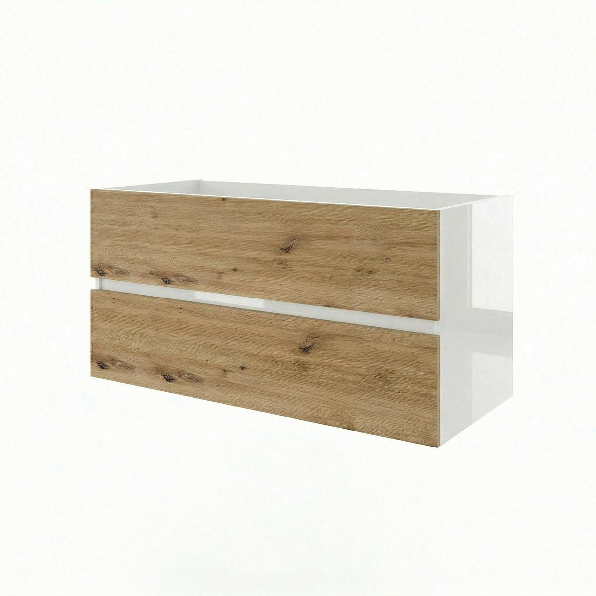 Element Ispod Umivaonika Easy - hrast Artisan/bijela visoki sjaj, Moderno, drvni materijal (120/51/46cm)