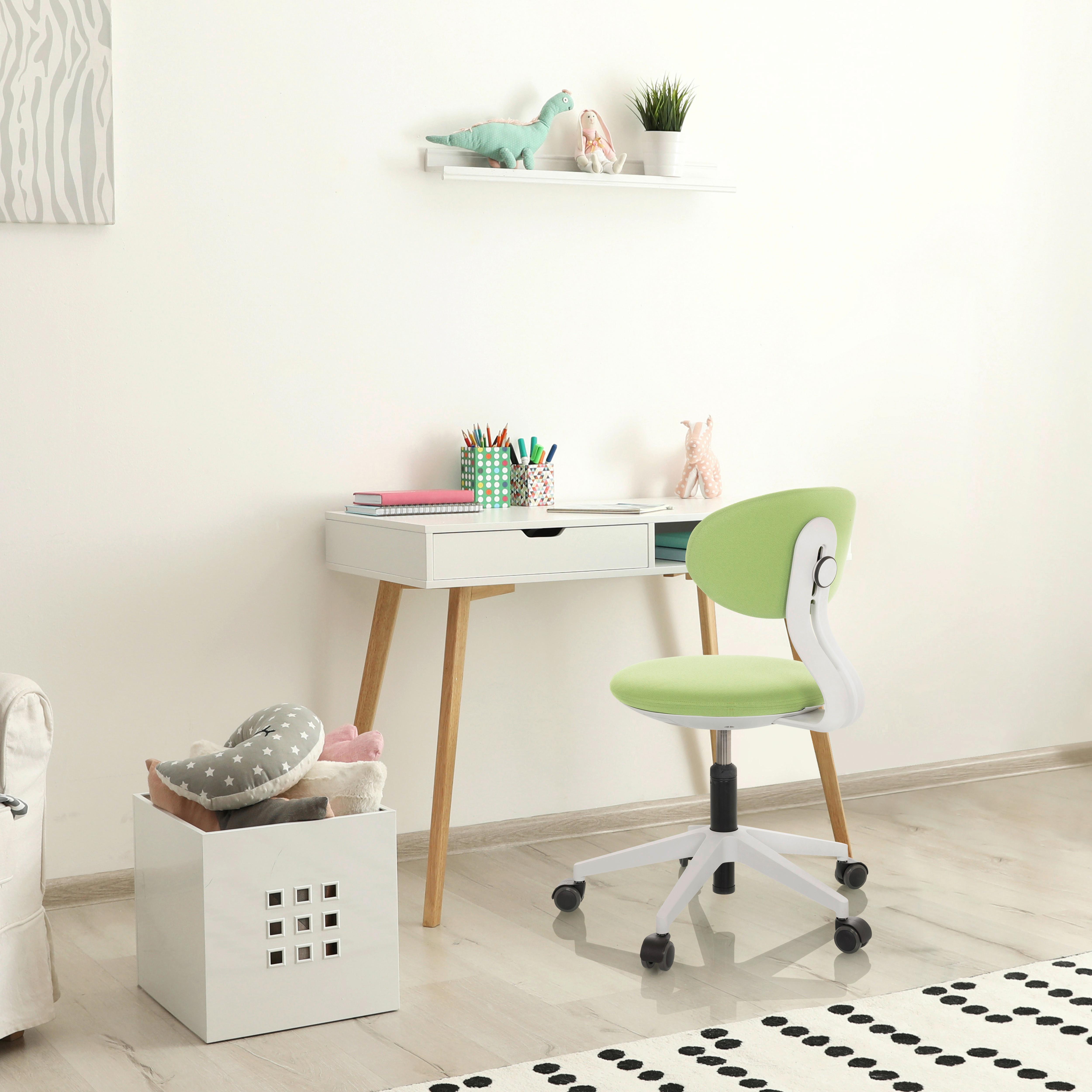 Otroški Vrtljivi Stol Minimovo, Zelena - zelena/bela, Basics, umetna masa/tekstil (42/66-87/52cm) - MID.YOU