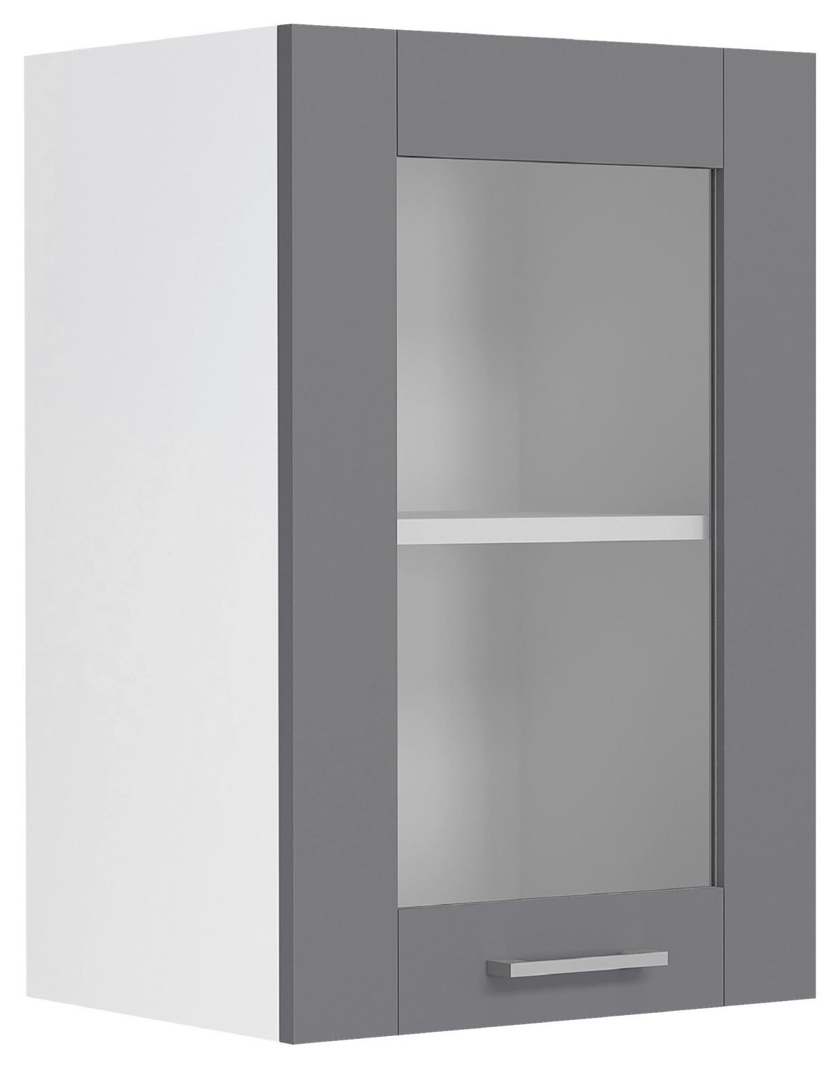 KÜCHENOBERSCHRANK COLURA - Weiss/Anthrazit, Trend, Glas/Holzwerkstoff (40/60/31cm) - MID.YOU