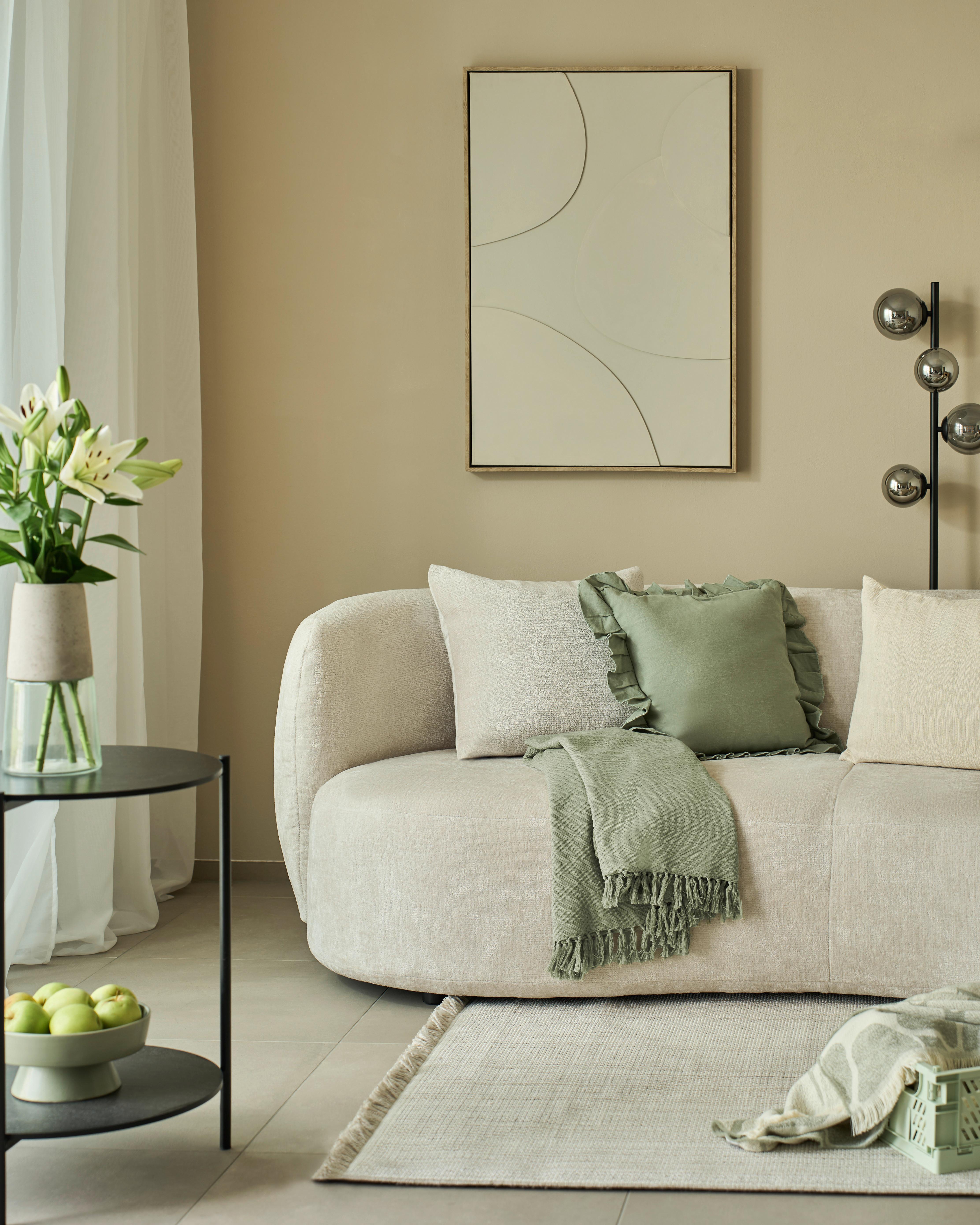 Slika 60x90cm Denise Small - prirodna boja/bež, drvo/tekstil (60/90cm) - Premium Living