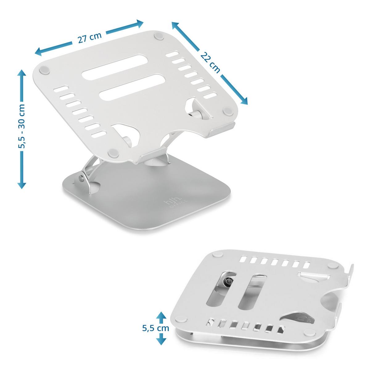 Držalo Za Prenosnik Laptop Stand, Srebrna - srebrne barve, Basics, kovina (27/5,5/22cm) - MID.YOU