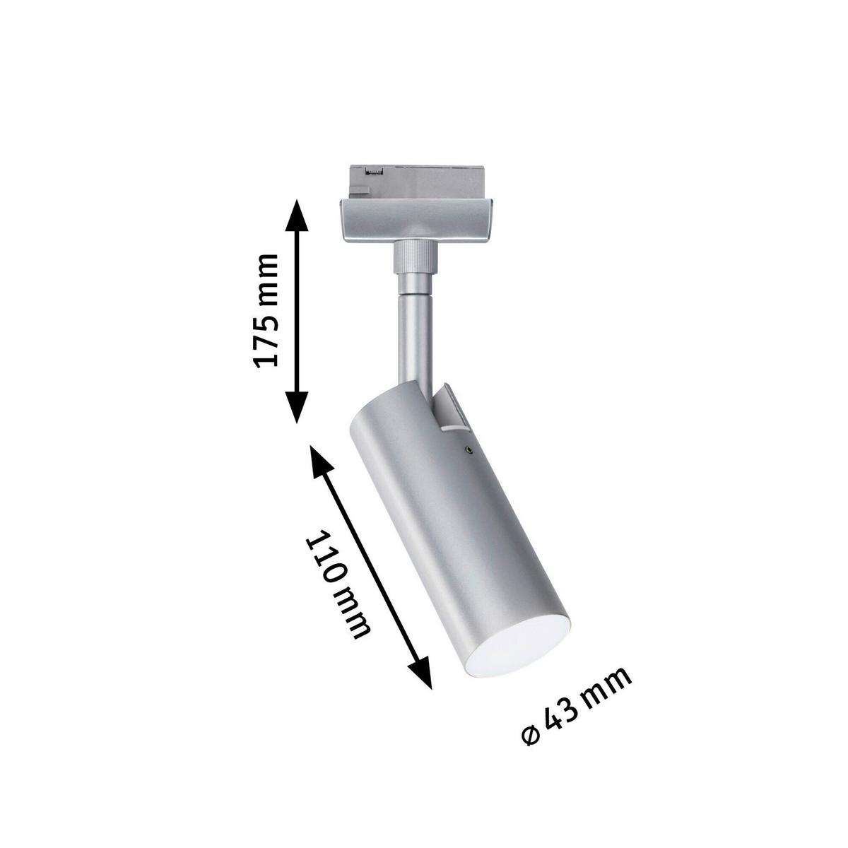 Schienensystem-Strahler Tubo in Chromfarben max. 4,5 W - Chromfarben, Design, Metall (4,2/18,6cm) - Paulmann