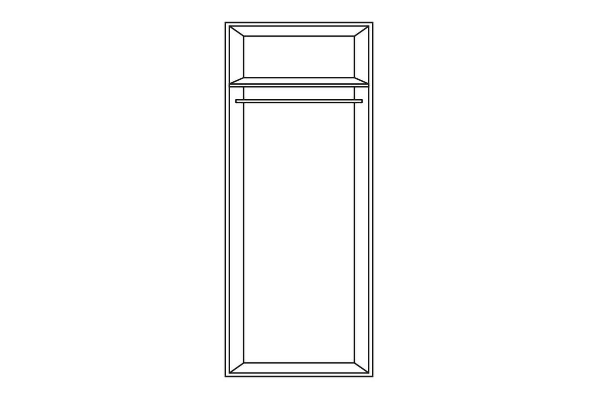 Ormar S Klasičnm Vratima Imago - boje hrasta/boje aluminija, Konvencionalno, staklo/drvni materijal (90/199/58cm) - Modern Living