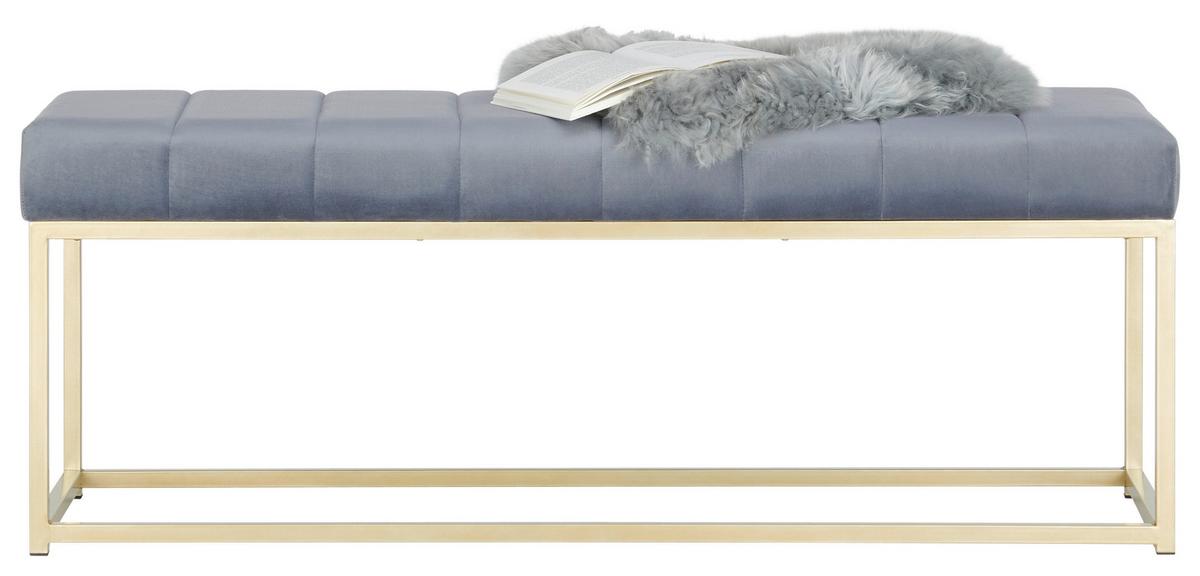ŁAWKA SARA - kolor złoty/szary, Lifestyle, metal/tkanina (120/45/43cm) - Xora