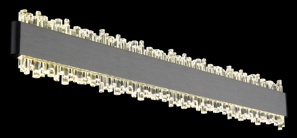 Led Zidna Svjetiljka Stalagmita - siva/prozirno, Design, metal/plastika (48/8/4cm) - Globo