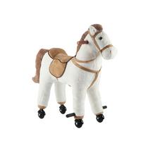 KONIK NA BIEGUNACH JR801 - biały/kolor klonowy, Trend, tworzywo sztuczne/metal (74/45/74cm) - My Baby Lou