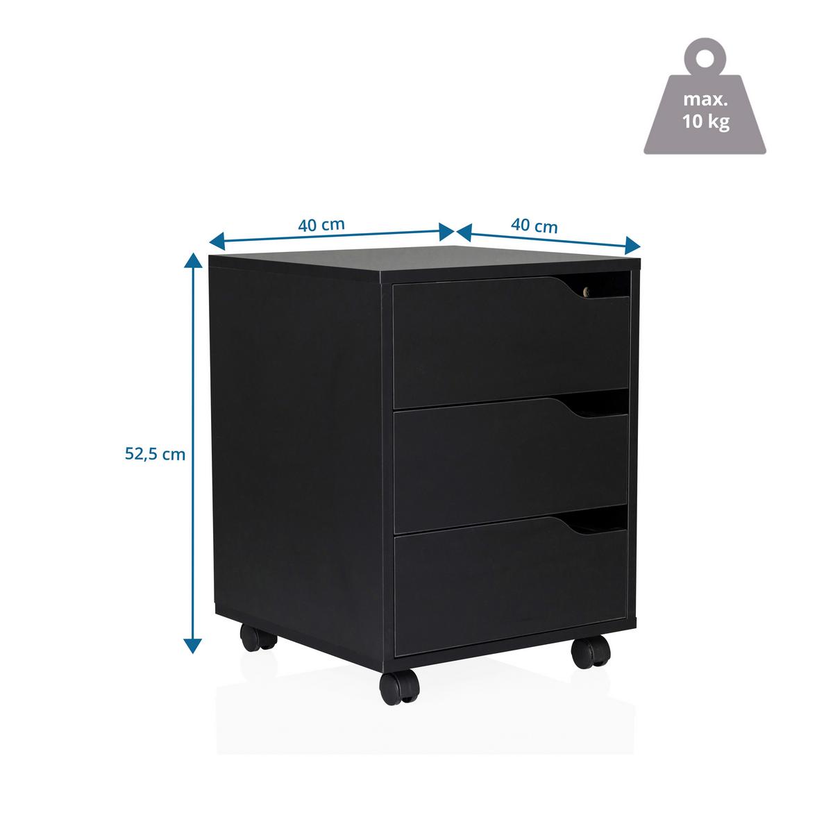 Predalnik Na Kolescih Organiser, Črna - črna, Moderno, umetna masa/leseni material (40/52,5/40cm) - MID.YOU