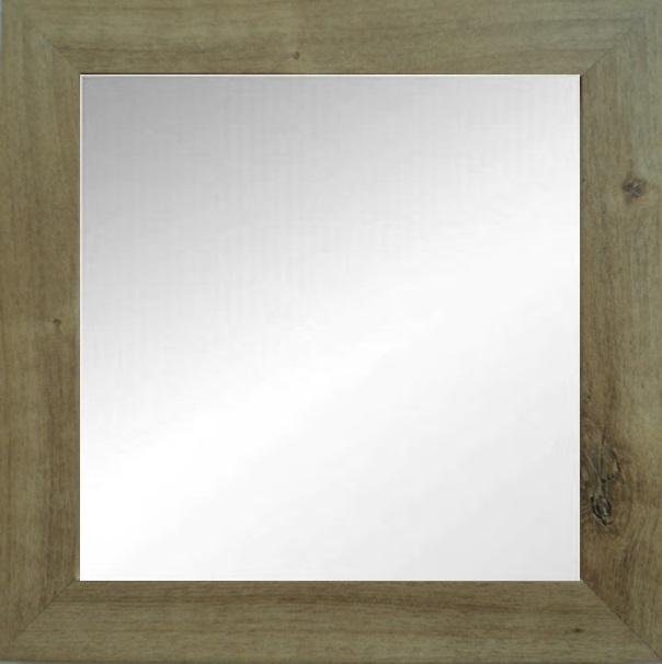 Stensko Ogledalo Tina -Sb- - barve hrasta, Moderno, steklo/leseni material (51/51/3,5cm) - Modern Living