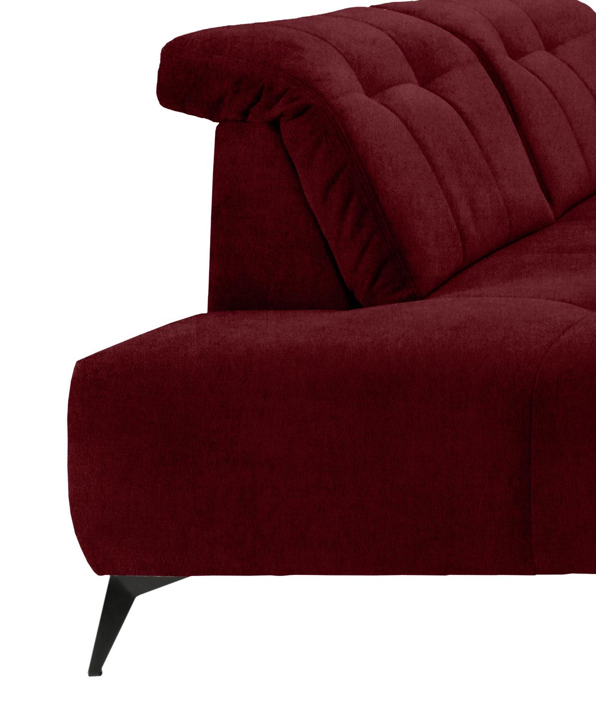WOHNLANDSCHAFT SANO - Bordeaux/Schwarz, MODERN, Textil/Metall (200/337/180cm) - Livetastic