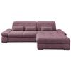 Wohnlandschaft Dalida Brombeere Chenille - Chromfarben/Brombeere, Design, Textil/Metall (300/196cm) - Livetastic