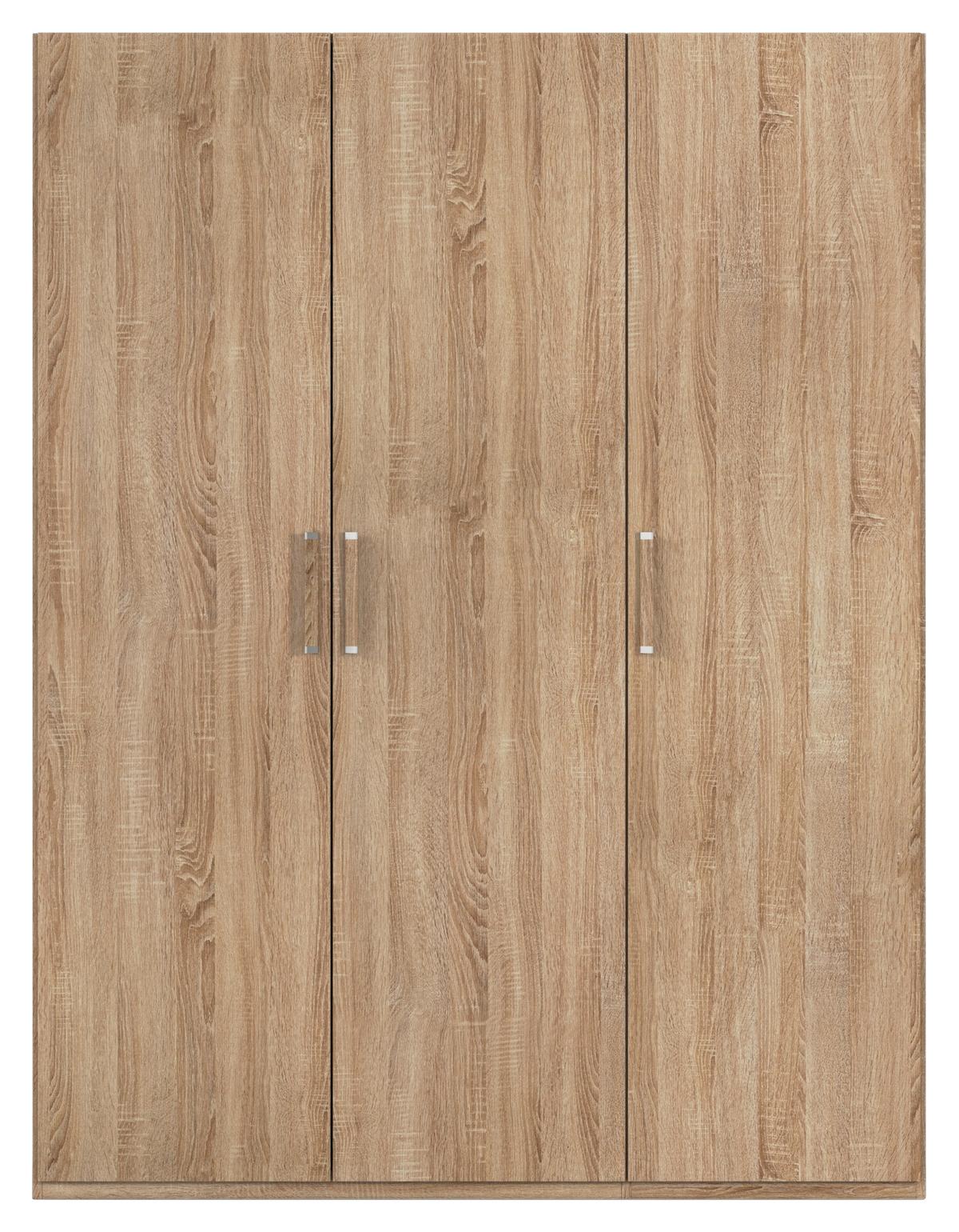 Omara S Klasičnimi Vrati Evelyn, Barva Hrasta - srebrne barve/hrast sonoma, Design, umetna masa/leseni material (151/197/60cm) - Novel