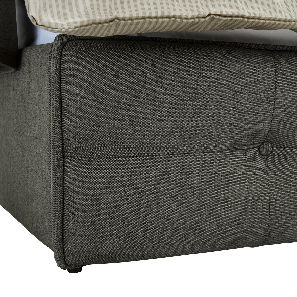 Oblazinjena Postelja Padua, Temno Siva, 180x200 - temno siva, Moderno, tekstil/les (180/200cm) - Carryhome