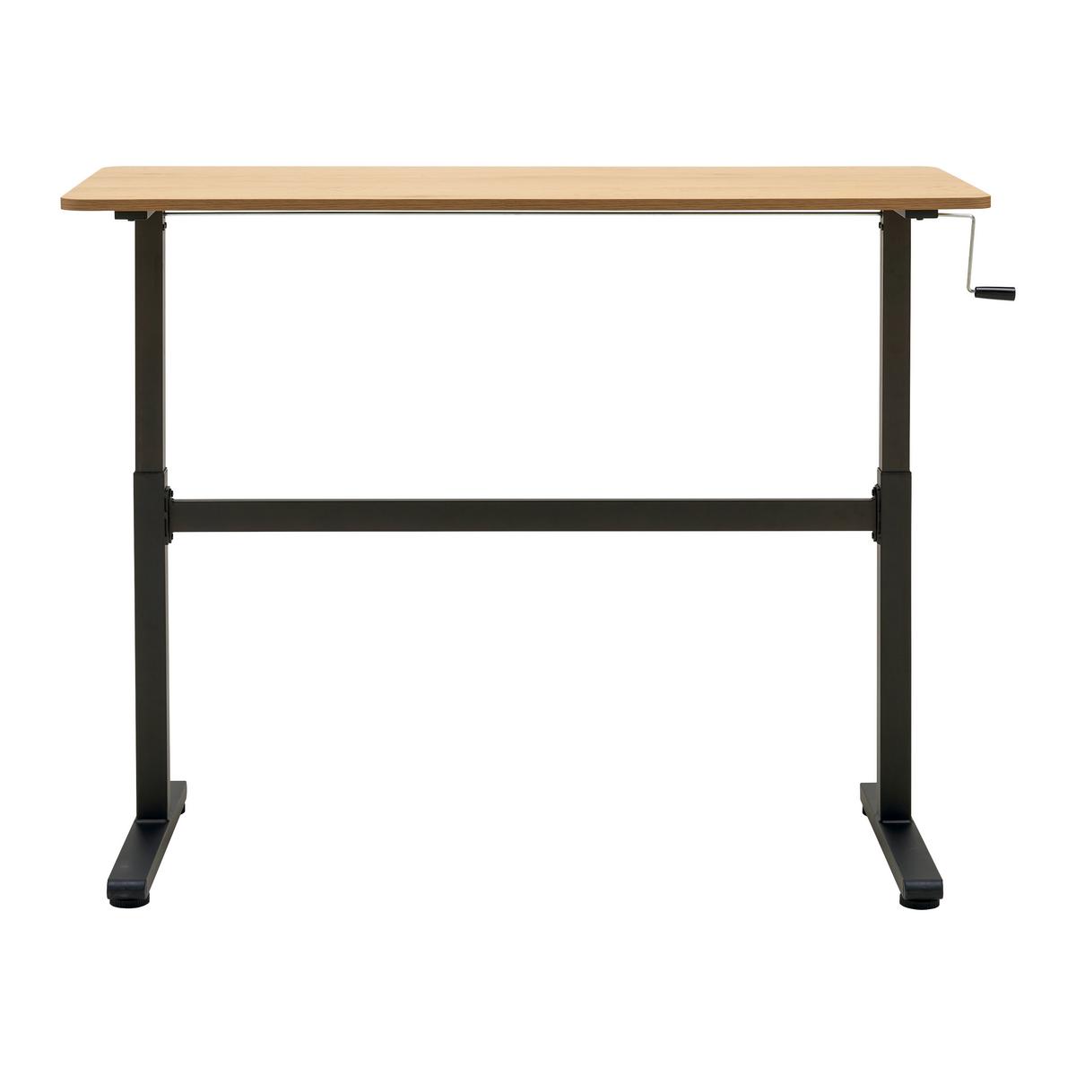 Schreibtisch Carmelo I in Schwarz/Eichefarben - Eichefarben/Schwarz, MODERN, Holzwerkstoff/Metall (140/70-117/60cm) - Mömax