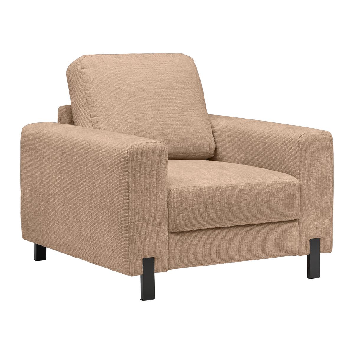 Sessel Piega Sandfarben - Sandfarben/Schwarz, MODERN, Textil/Metall (99/66-87/96cm) - Mömax