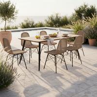 Set grădină Zophia - gri închis/culoare natur, Modern, plastic/metal (180/74/90cm) - Bessagi Garden